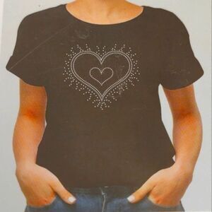 Crafter’s Square Iron-On Heart sparkle rhinestone Appliqué NWT